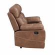 Steve Silver Rudger Polyurethane Upholstered Manual Loveseat in Brown