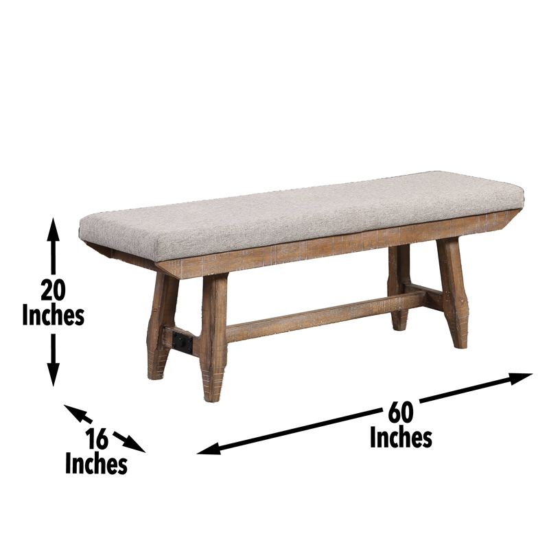 Steve Silver Riverdale Engineered Wood and Iron Bench in Brown