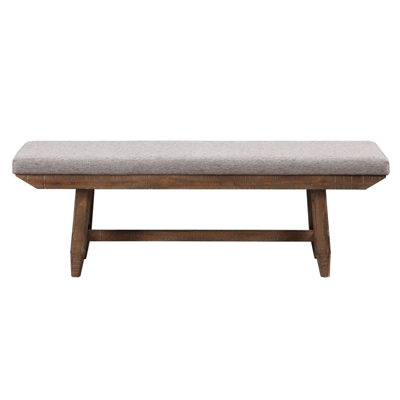 Steve Silver Riverdale Engineered Wood and Iron Bench in Brown
