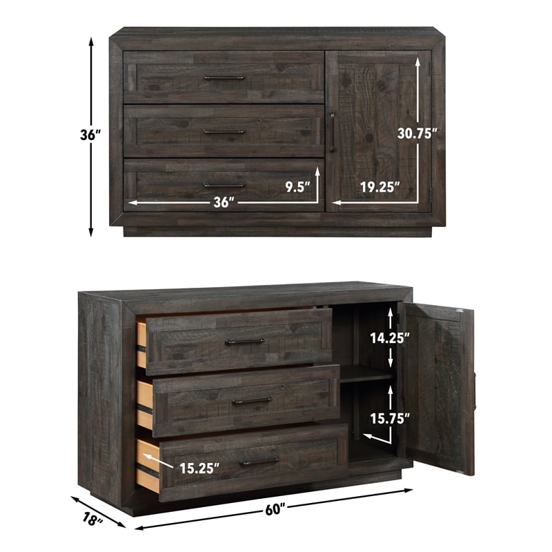 Steve Silver Riverdale Engineered Wood Buffet/Server in Black