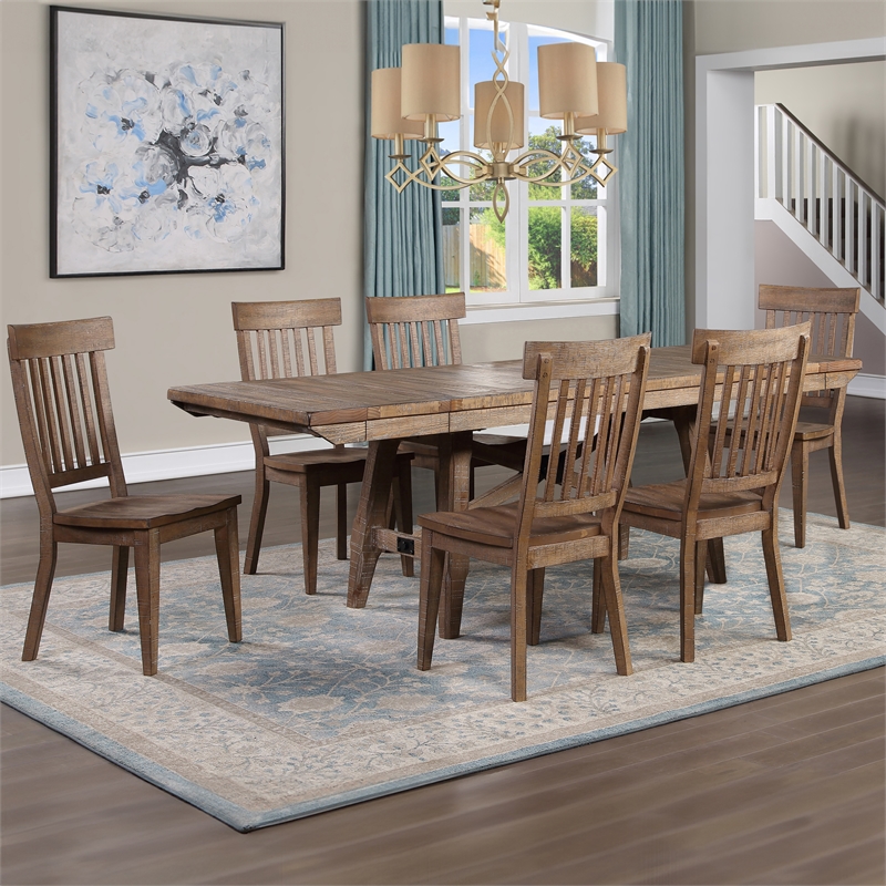 Steve Silver Riverdale Engineered Wood Dining Side Chair in Brown (Set of 2)