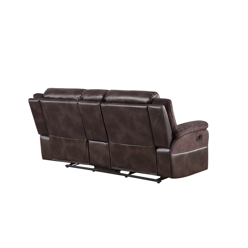 Steve Silver Pueblo Polyester Upholstered Manual Console Recliner in Brown