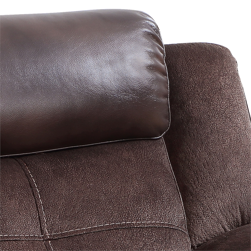 Steve Silver Pueblo Polyester Upholstered Manual Console Recliner in Brown