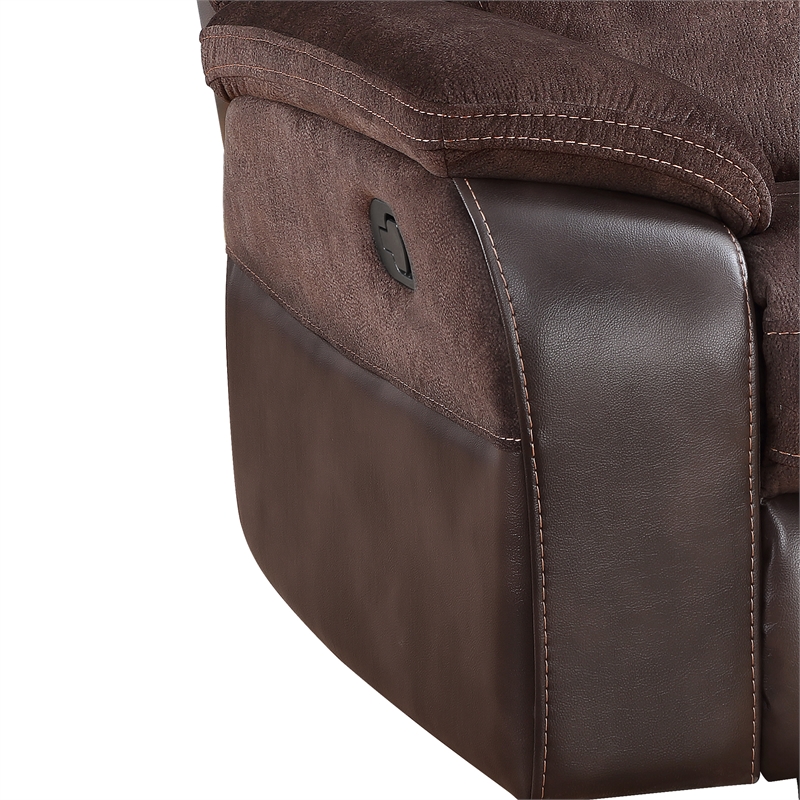 Steve Silver Pueblo Polyester Upholstered Manual Console Recliner in Brown