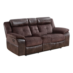 Steve Silver Pueblo Polyester Upholstered Manual Console Recliner in Brown