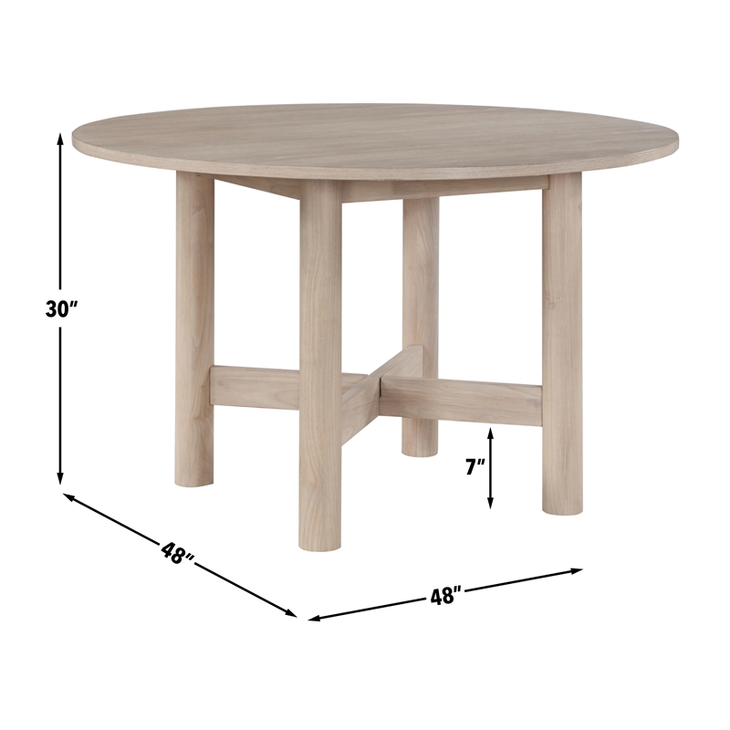 Steve Silver Gabby Engineered Wood Round Table in Light Brown