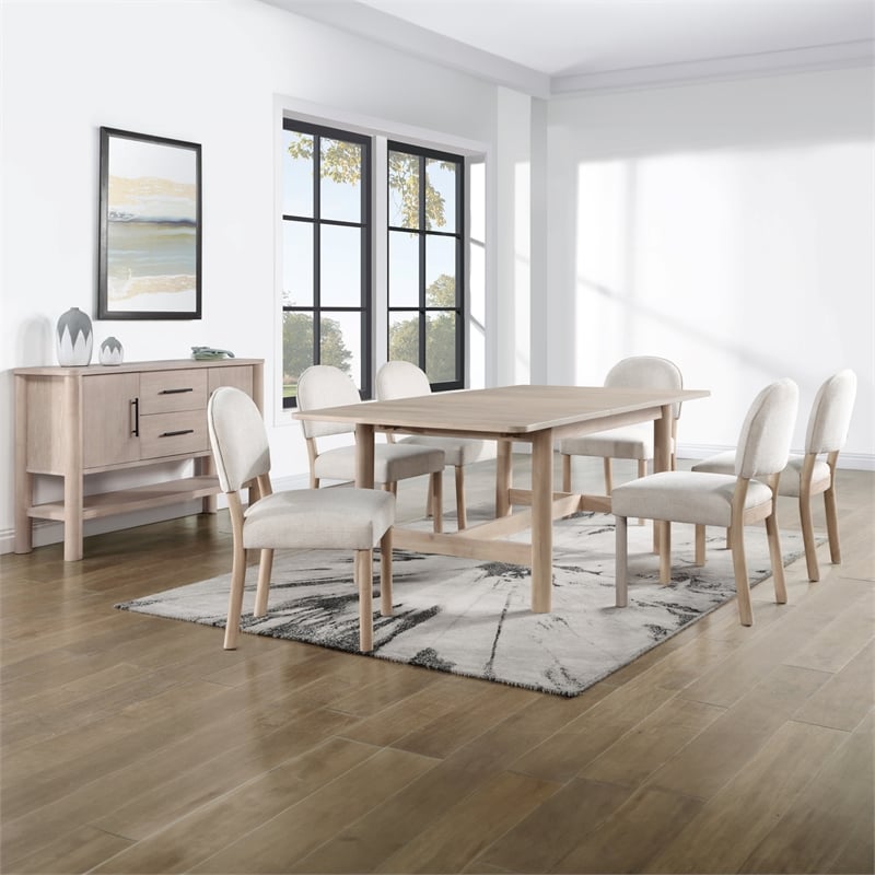 Steve Silver Gabby Polyester Upholstered Side Chair in Light Brown (Set of 2)