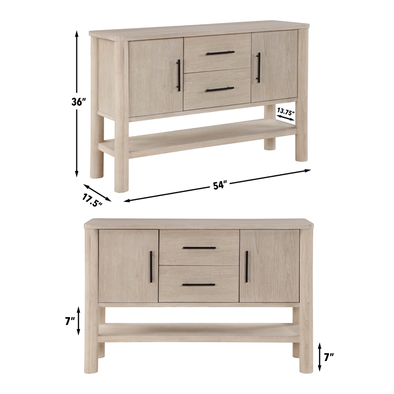 Steve Silver Gabby Engineered Wood Buffet/Server in Light Brown