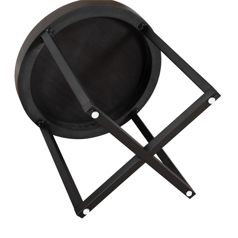 Steve Silver Yukon Engineered Wood/Iron End Table in Brown