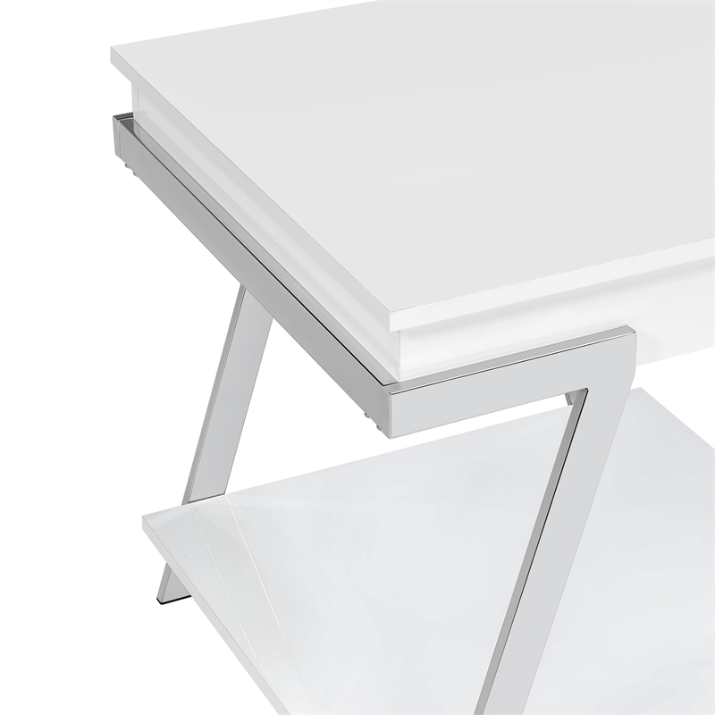 Steve Silver Zena Engineered Wood Square End Table in White