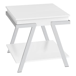 Steve Silver Zena Engineered Wood Square End Table in White