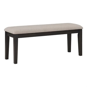 Steve Silver Harington Solid Wood and Polyester Upholstered Bench in Black