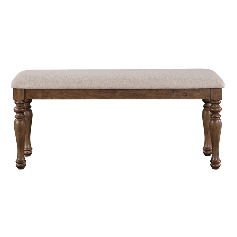 Steve Silver Joanna Polyester Upholstered Bench in Brown