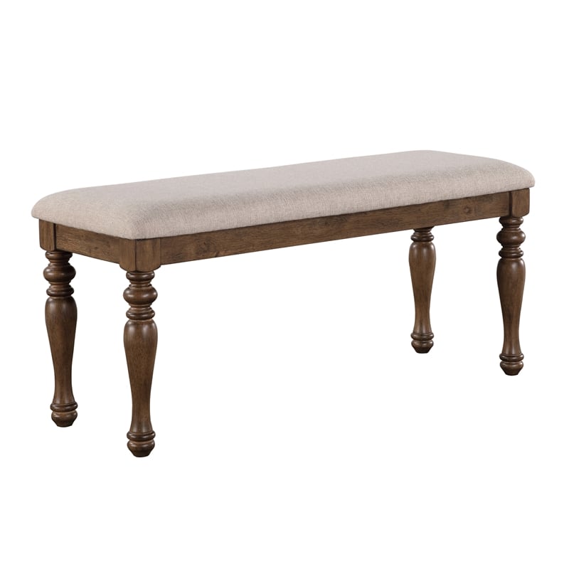 Steve Silver Joanna Polyester Upholstered Bench in Brown