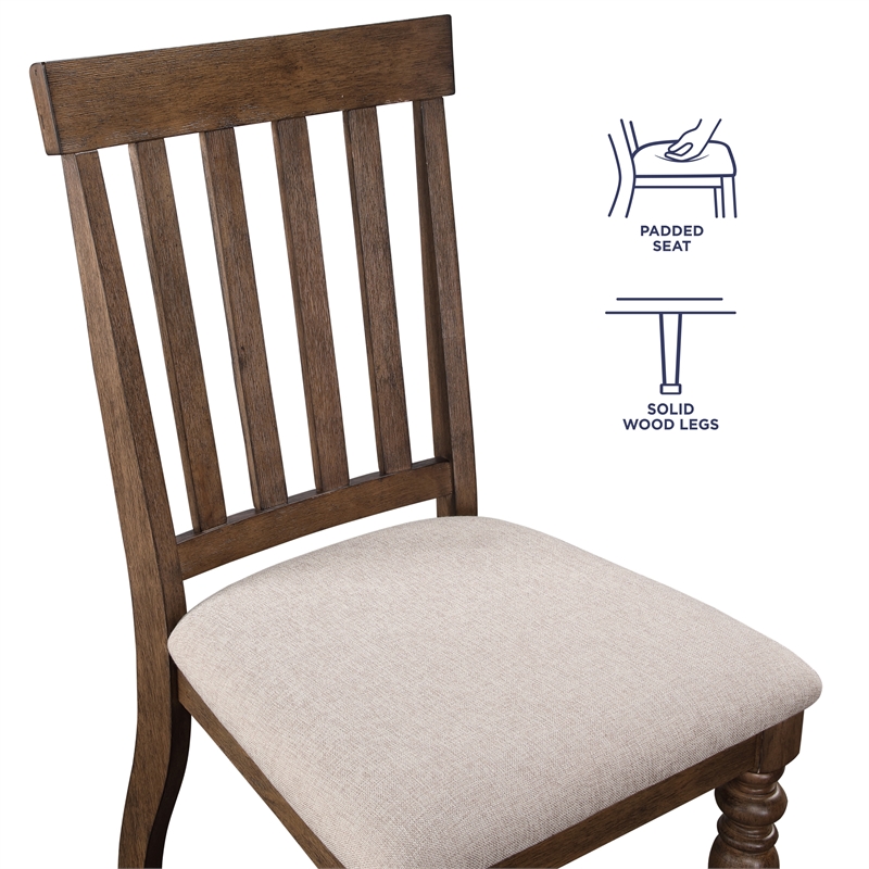 Steve Silver Joanna Polyester Upholstered Side Chair in Brown (Set of 2)