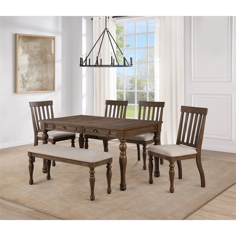 Steve Silver Joanna Polyester Upholstered Side Chair in Brown (Set of 2)