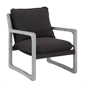 Steve Silver Kai Polyester Upholstered Accent Chair in Black (Set of 2)