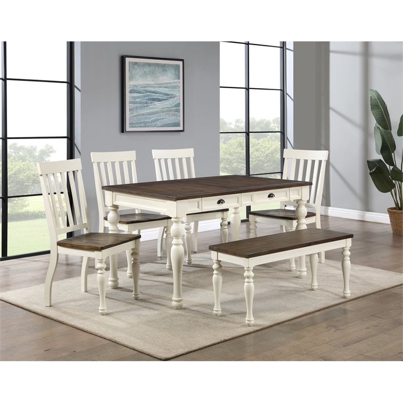 Steve Silver Joanna Engineered Wood Dining Side Chair in White (Set of 2)