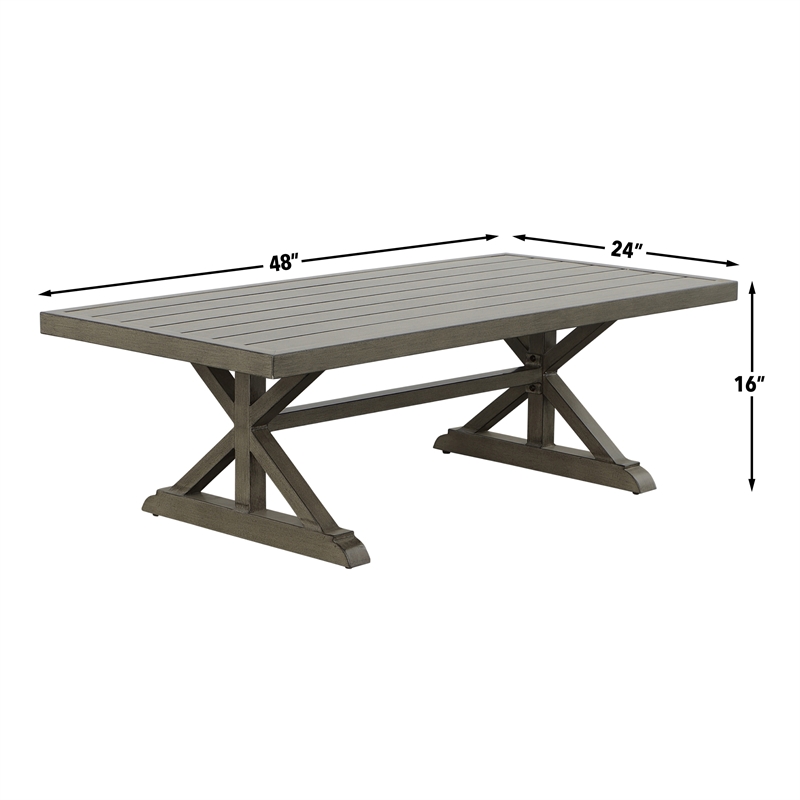 Steve Silver Jones Power-Coated Aluminum Coffee Table in Brown