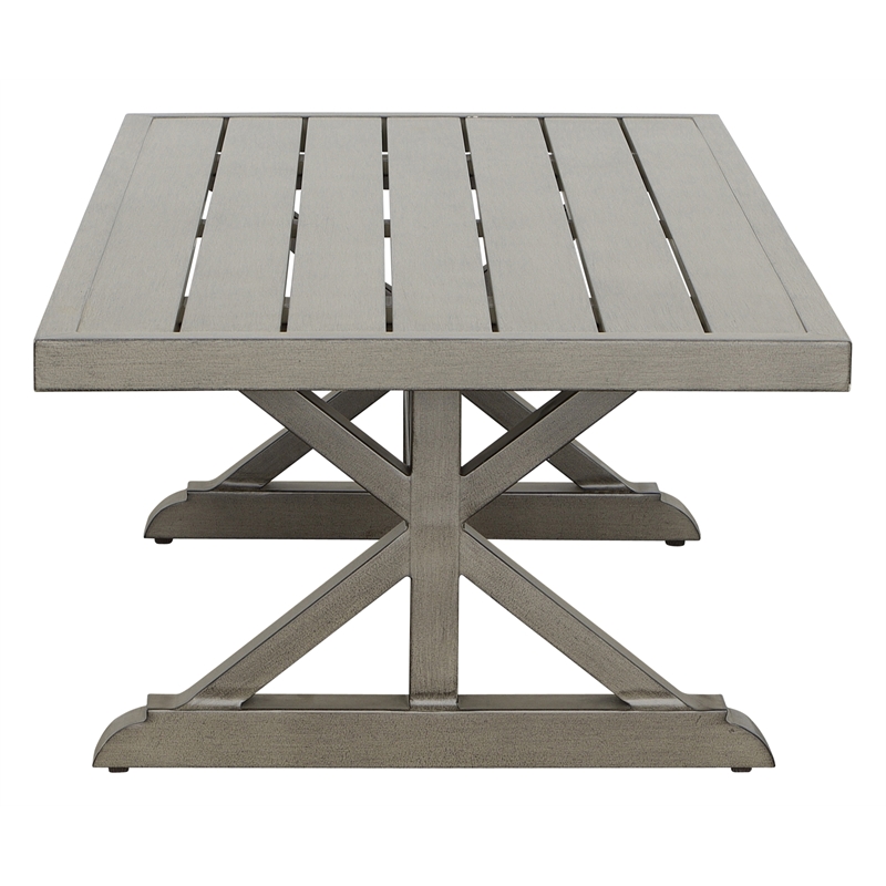 Steve Silver Jones Power-Coated Aluminum Coffee Table in Brown