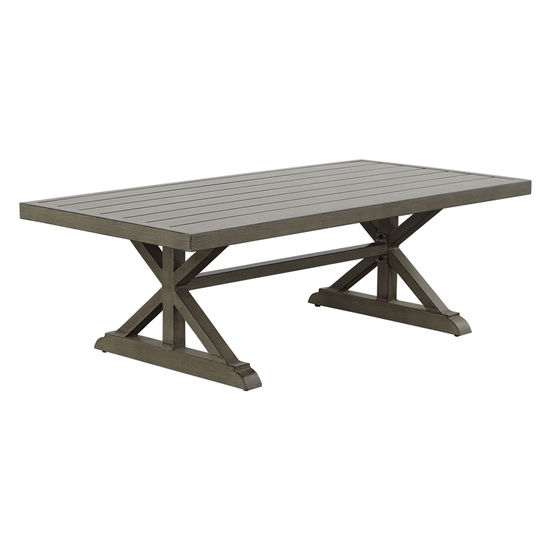 Steve Silver Jones Power-Coated Aluminum Coffee Table in Brown