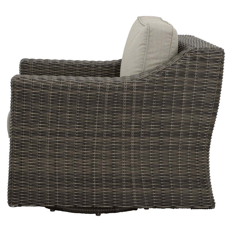 Steve Silver Jones Swivel Lounge Chair with .5 Round Wicker in Brown (Set of 2)