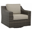 Steve Silver Jones Swivel Lounge Chair with .5 Round Wicker in Brown (Set of 2)