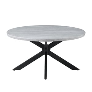 Steve Silver Keyla Engineered Wood Round Cocktail Table in Gray