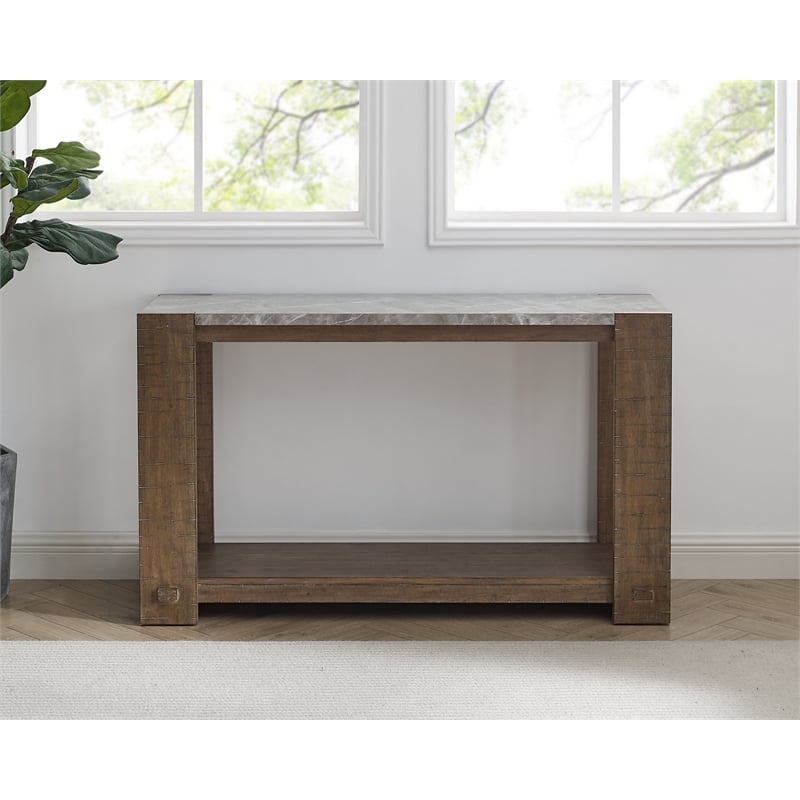 Steve Silver Libby Engineered Wood Console Table in Brown