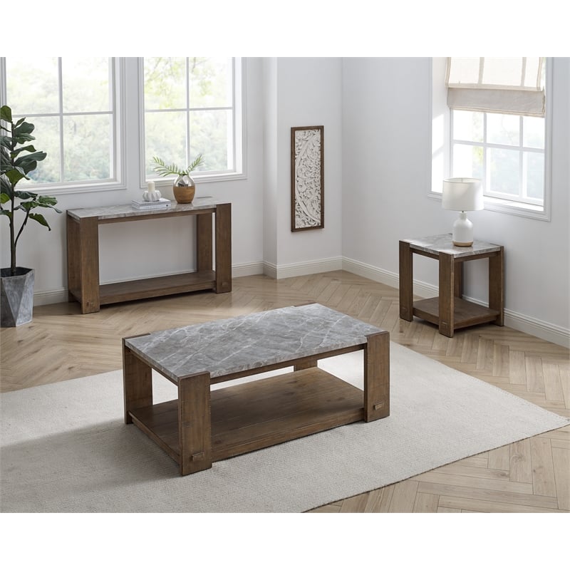 Steve Silver Libby Engineered Wood Console Table in Brown