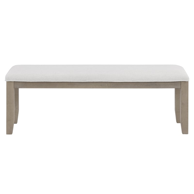 Steve Silver Lily Polyester Upholstered Dining Bench in Gray