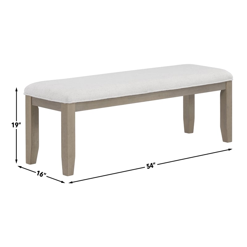 Steve Silver Lily Polyester Upholstered Dining Bench in Gray