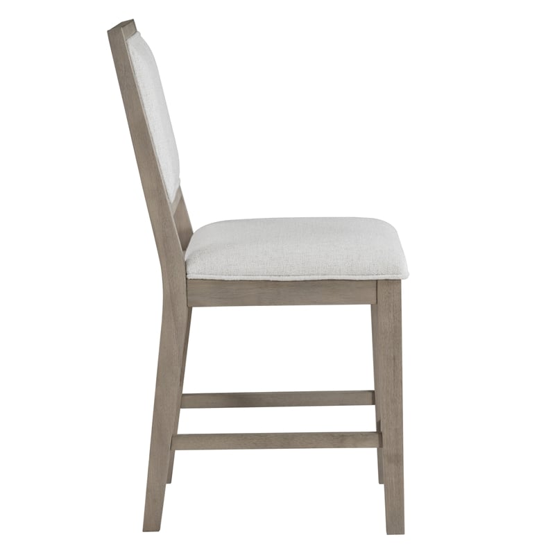 Steve Silver Lily Polyester Upholstered Counter Chair in Gray (Set of 2)