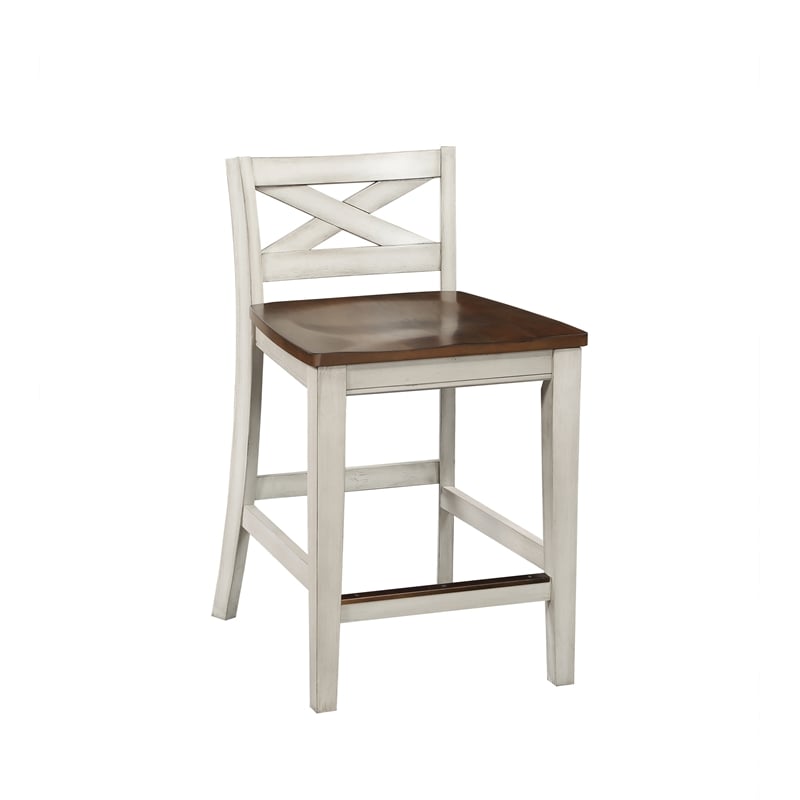 Steve Silver Lindale 5-Piece Engineered Wood Counter Dining Set in White