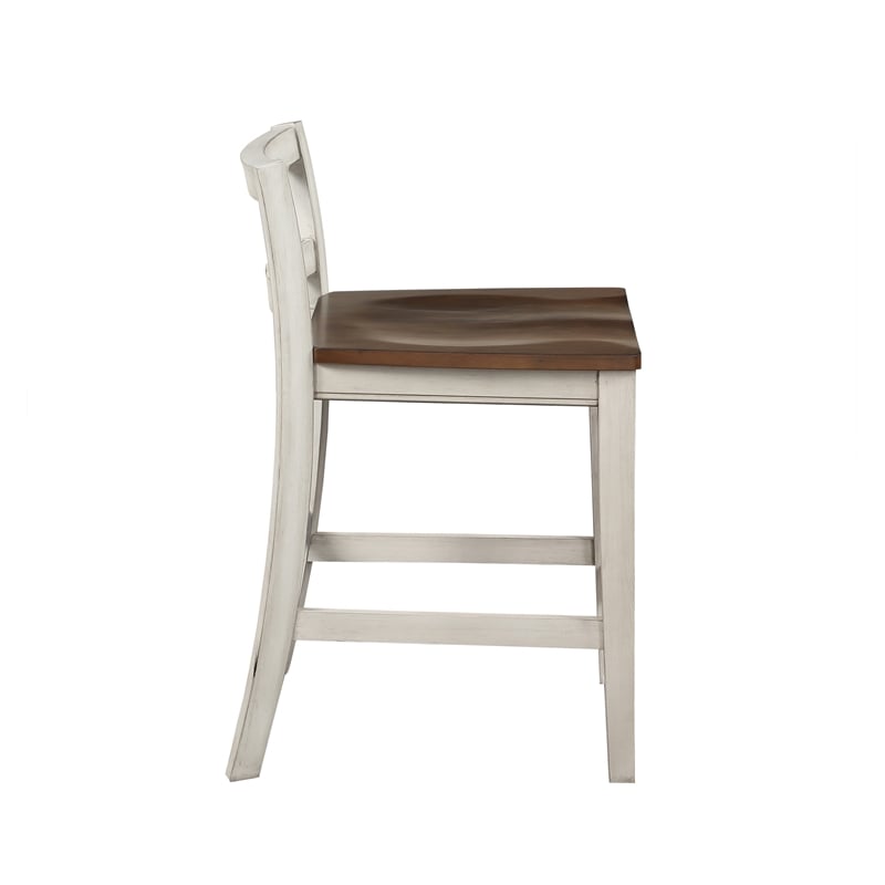 Steve Silver Lindale 5-Piece Engineered Wood Counter Dining Set in White