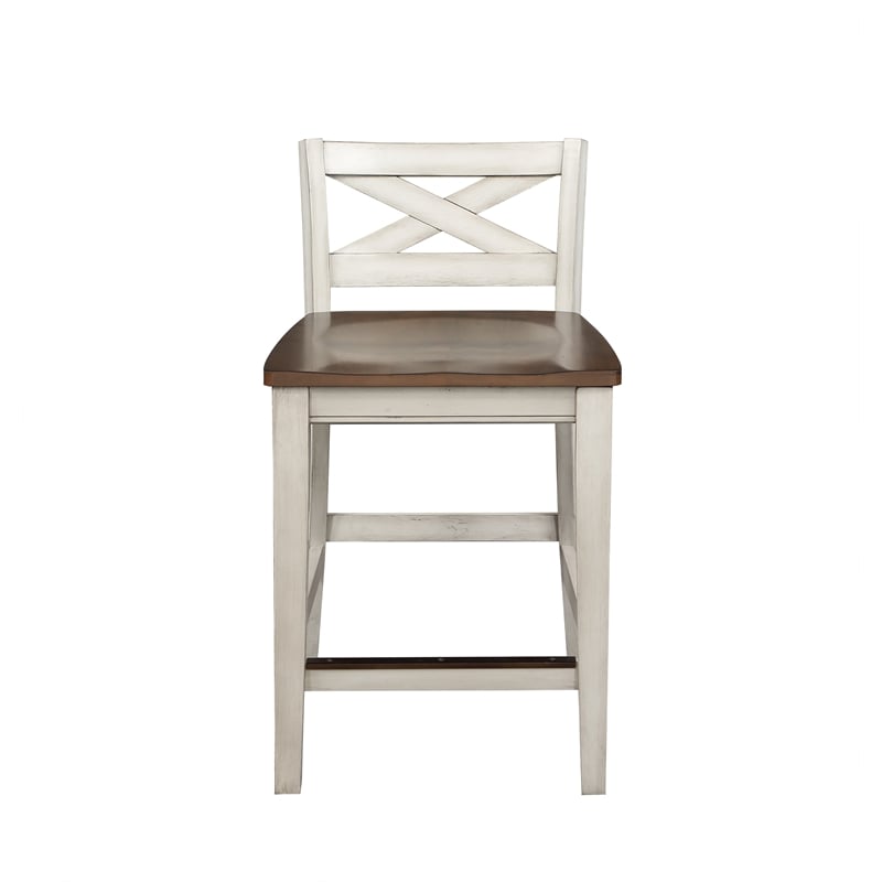 Steve Silver Lindale 5-Piece Engineered Wood Counter Dining Set in White