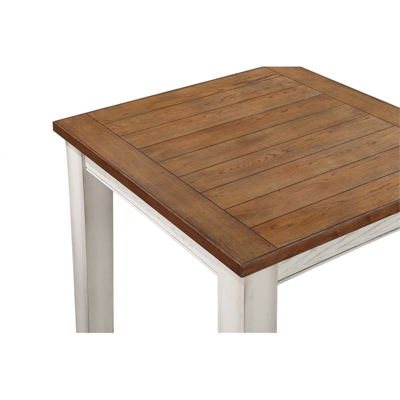 Steve Silver Lindale 5-Piece Engineered Wood Counter Dining Set in White