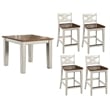 Steve Silver Lindale 5-Piece Engineered Wood Counter Dining Set in White