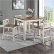 Steve Silver Lindale 5-Piece Engineered Wood Counter Dining Set in White