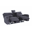 Steve Silver Lovell Polyester Upholstered Power Console Loveseat in Gray