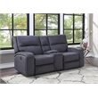 Steve Silver Lovell Polyester Upholstered Power Console Loveseat in Gray
