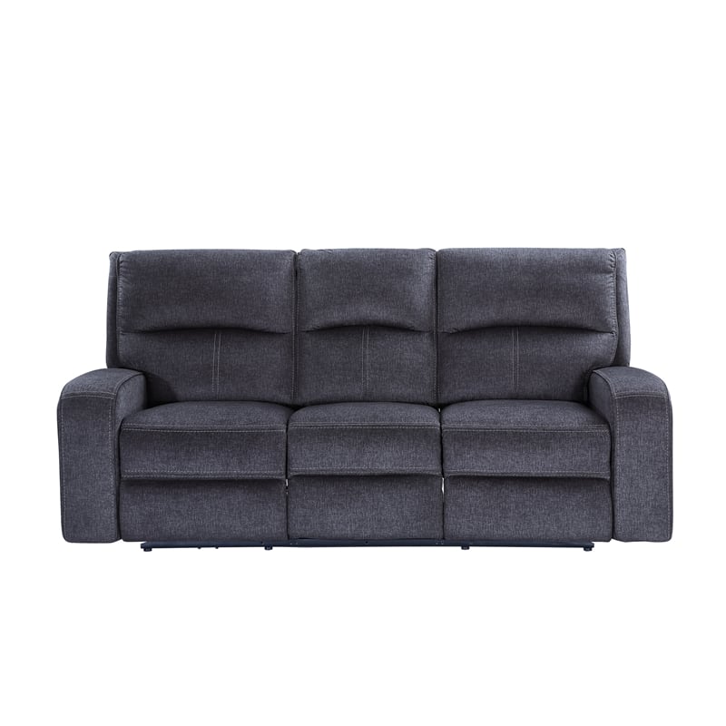 Steve Silver Lovell Polyestered Upholstered Power Sofa in Gray