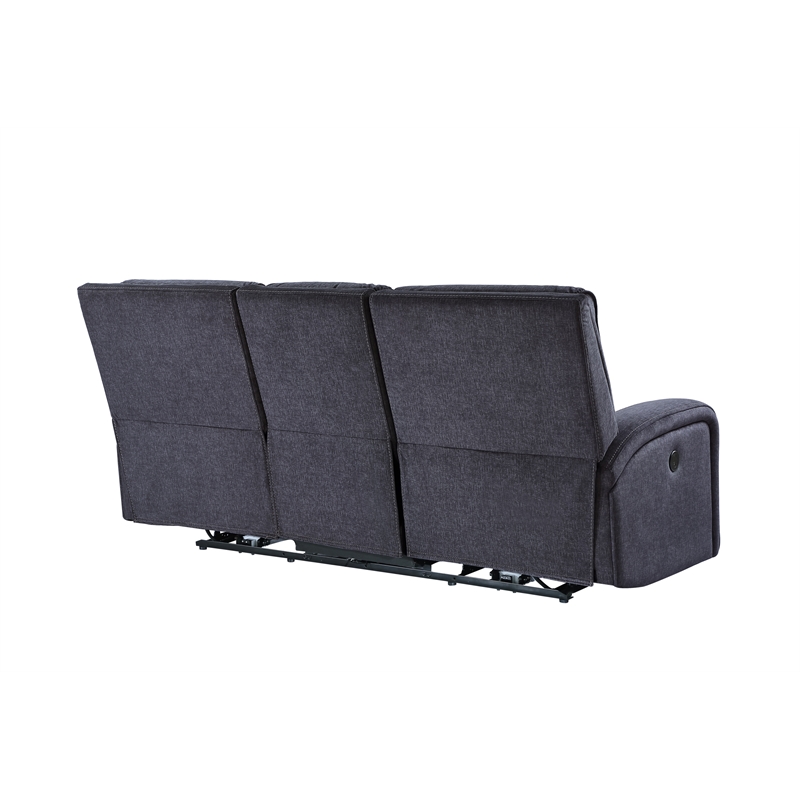 Steve Silver Lovell Polyestered Upholstered Power Sofa in Gray