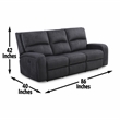 Steve Silver Lovell Polyestered Upholstered Power Sofa in Gray