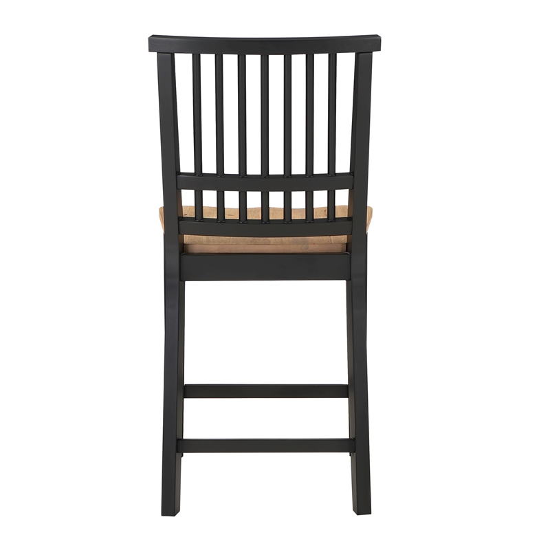 Steve Silver Magnolia Rubberwood/Iron Counter Chair in Black (Set of 2)