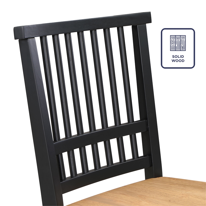 Steve Silver Magnolia Rubberwood/Iron Counter Chair in Black (Set of 2)