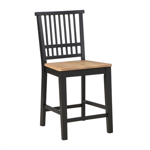 Steve Silver Magnolia Rubberwood/Iron Counter Chair in Black (Set of 2)
