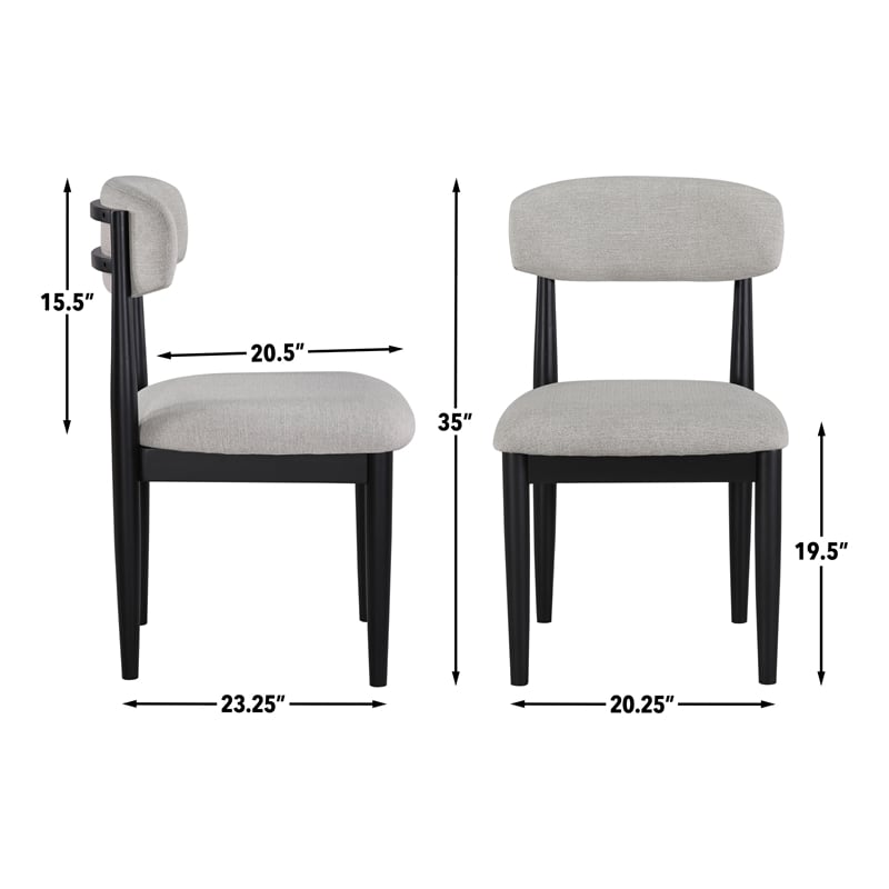 Steve Silver Magnolia Polyester Upholstered Side Chair in Gray (Set of 2)
