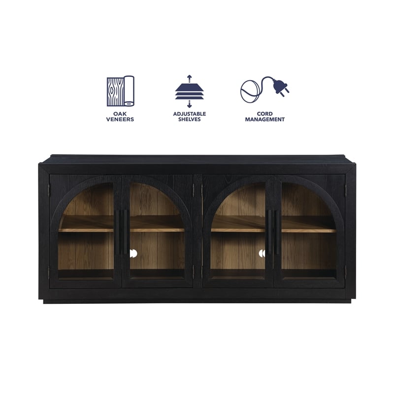 Steve Silver Magnolia Engineered Wood Buffet/Server in Black