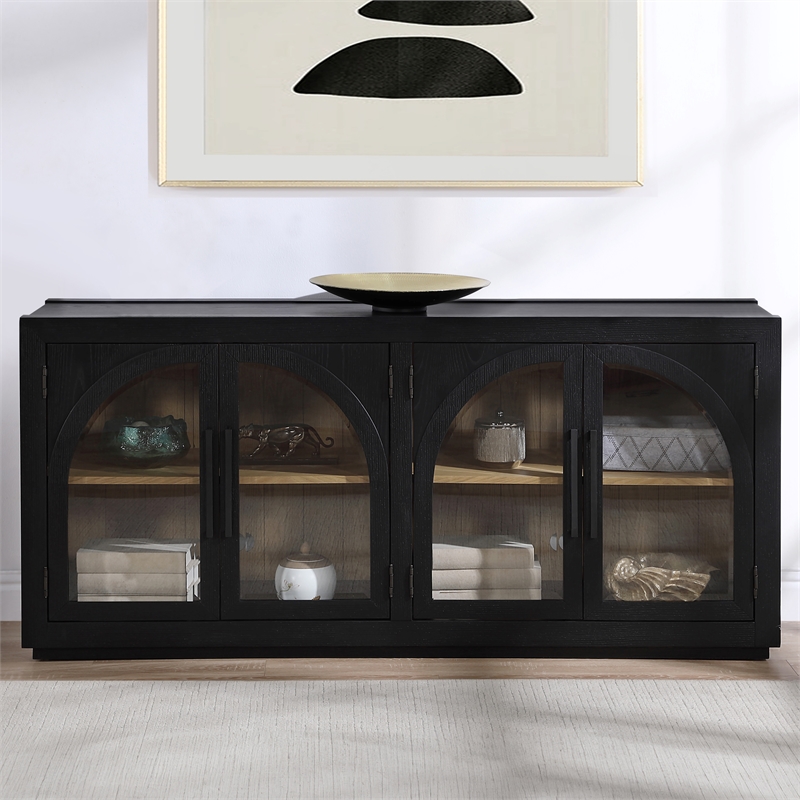 Steve Silver Magnolia Engineered Wood Buffet/Server in Black